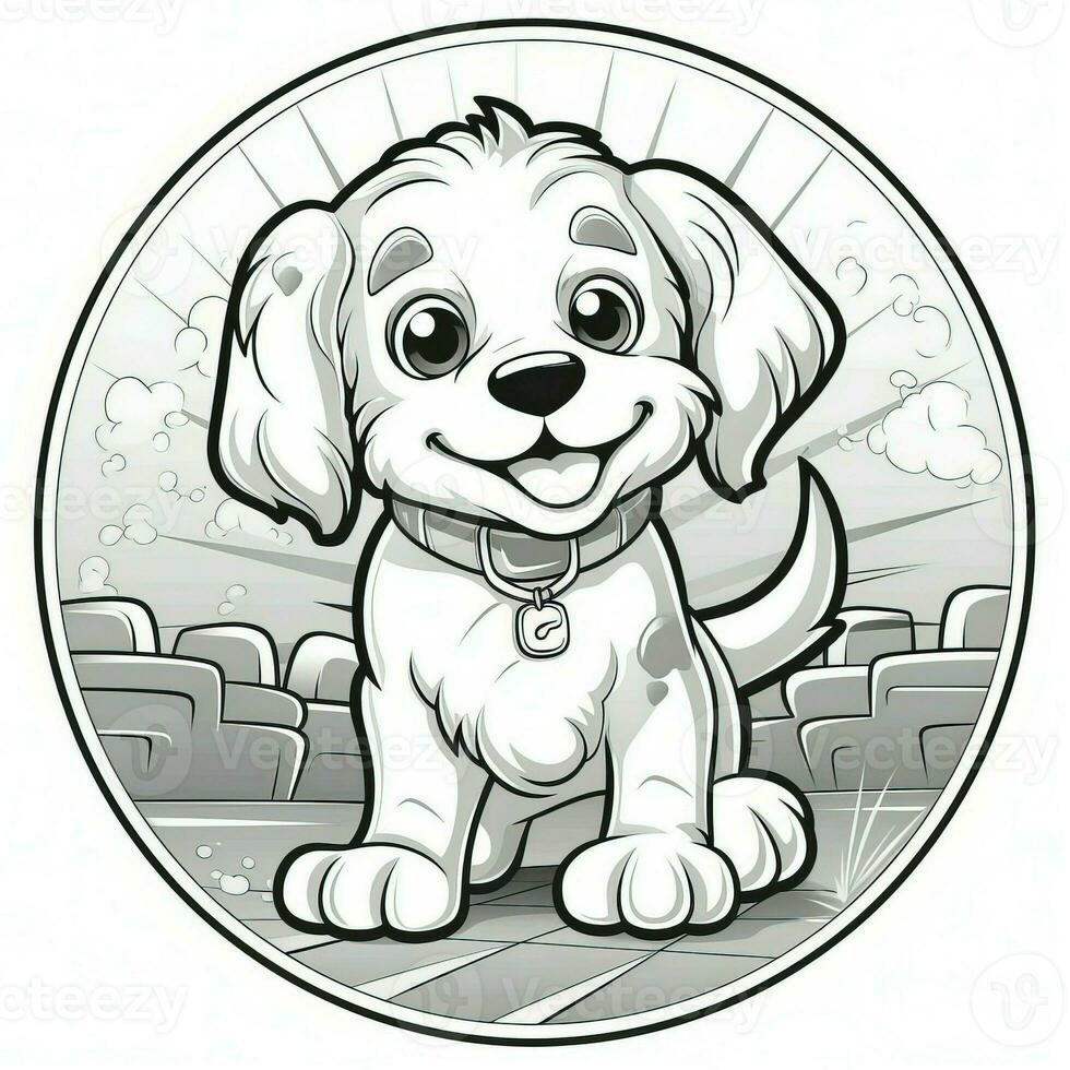 Cute Dog Puppy Coloring Pages photo