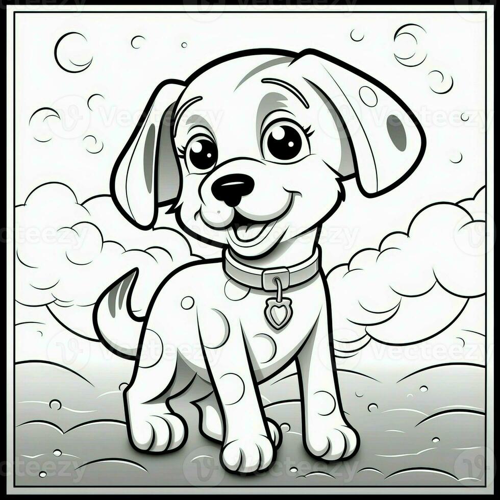 Cute Dog Puppy Coloring Pages photo