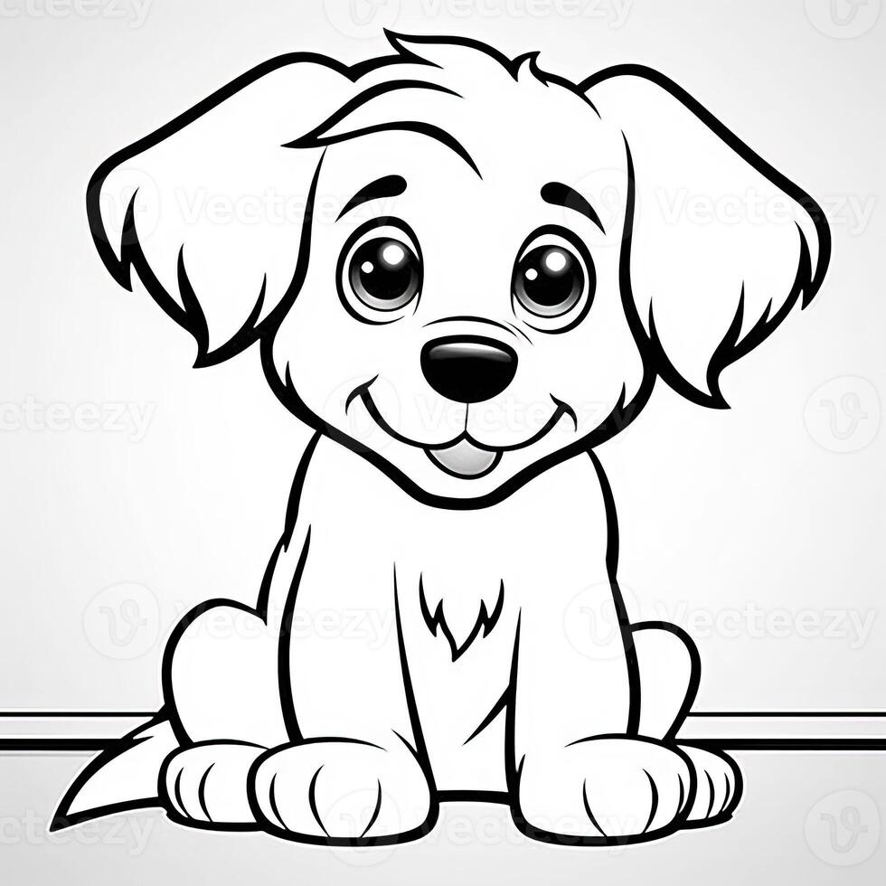 Cute Dog Puppy Coloring Pages 26713149 Stock Photo at Vecteezy