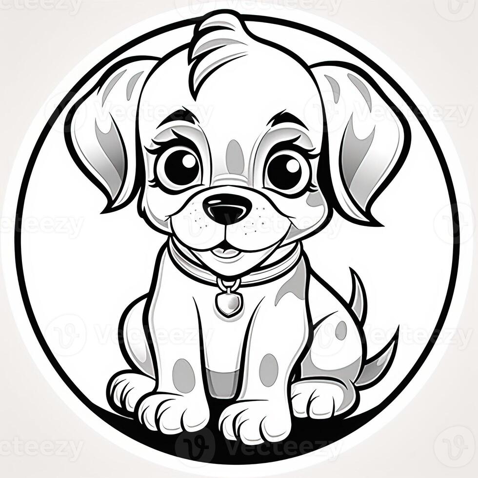 Cute Dog Puppy Coloring Pages photo