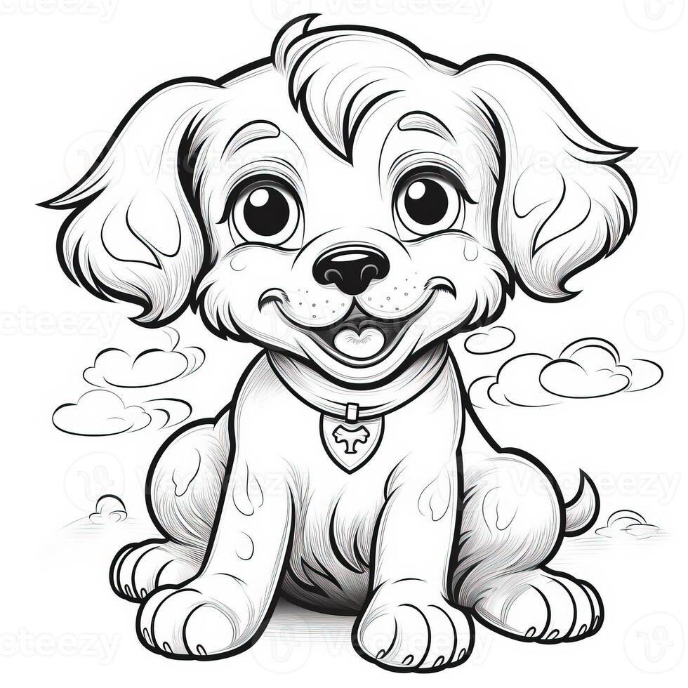 Cute Dog Puppy Coloring Pages photo