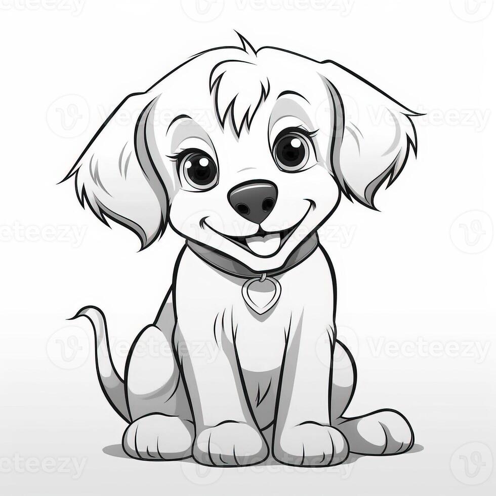 Cute Dog Puppy Coloring Pages photo