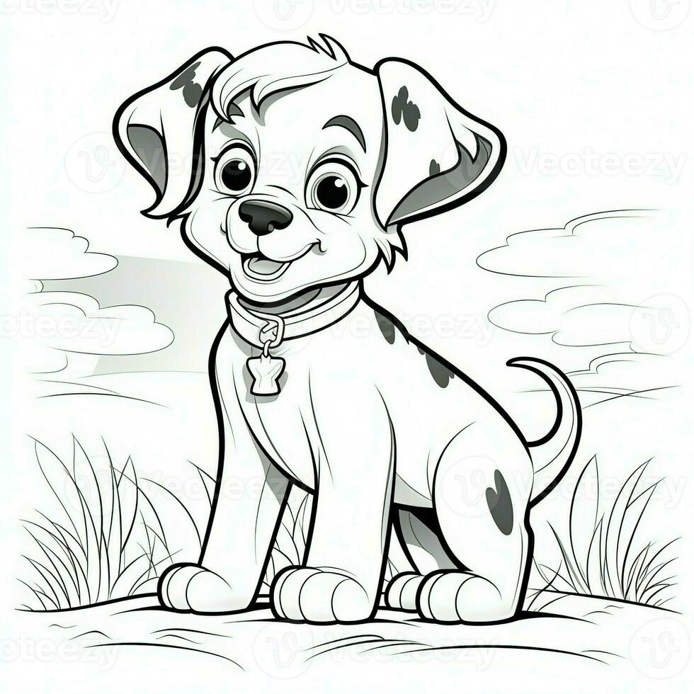 Cute Dog Puppy Coloring Pages photo