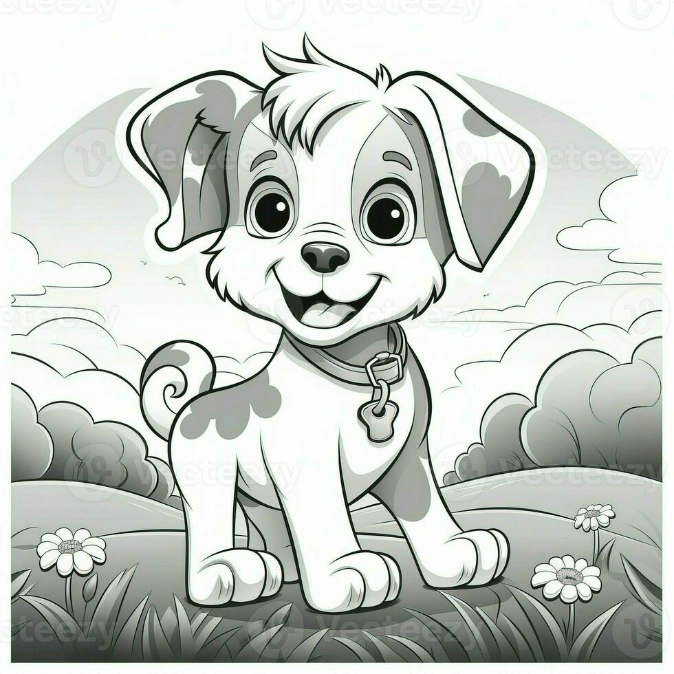 Cute Dog Puppy Coloring Pages photo