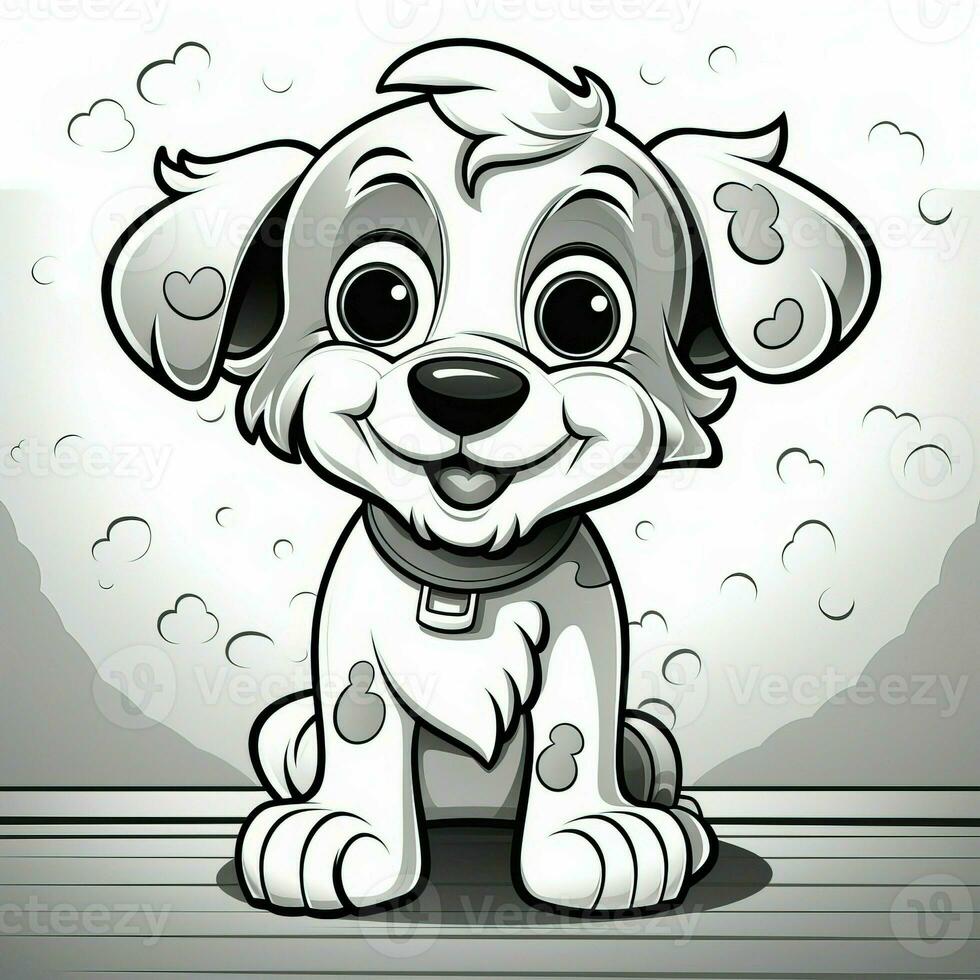 Cute Dog Puppy Coloring Pages photo