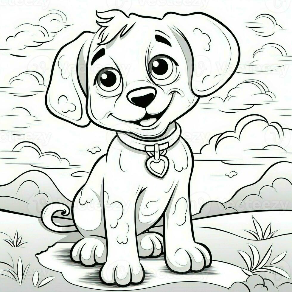 Cute Dog Puppy Coloring Pages photo