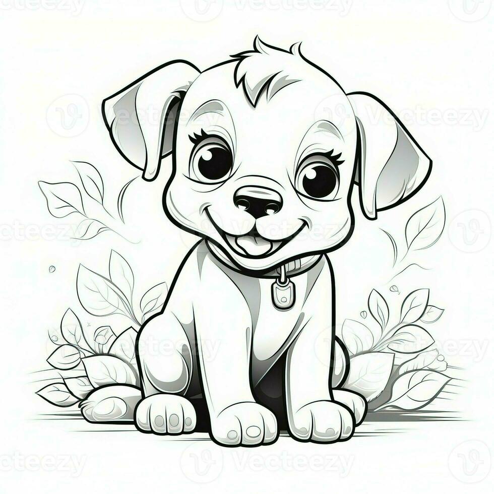 Cute Dog Puppy Coloring Pages photo