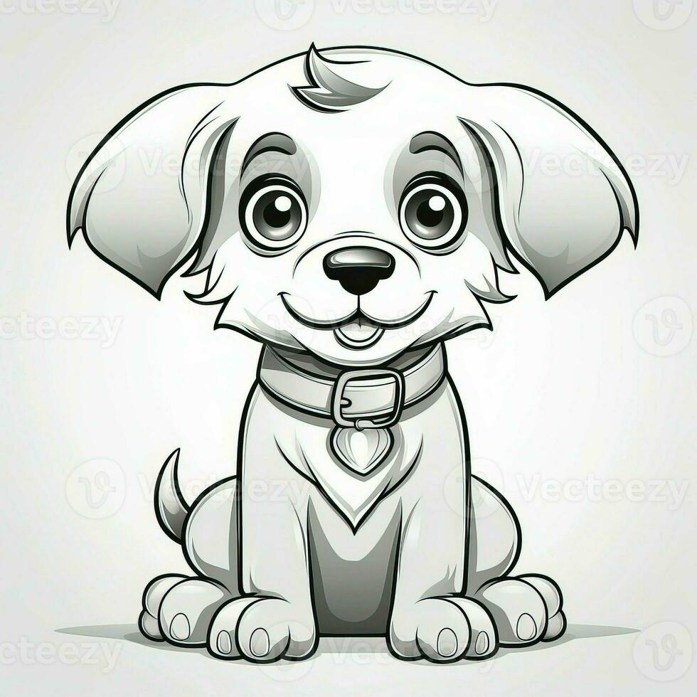 Cute Dog Puppy Coloring Pages 26713190 Stock Photo at Vecteezy