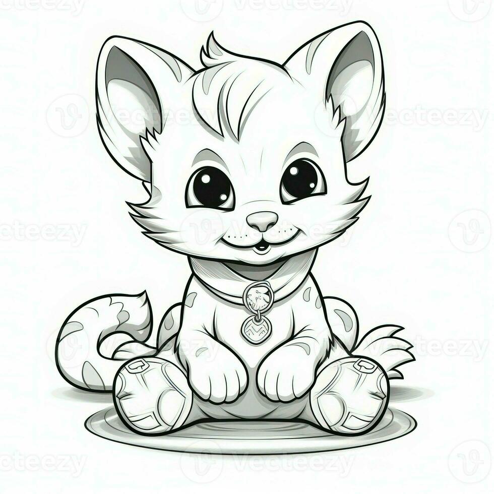 Cute Cats Coloring Pages For Kids photo