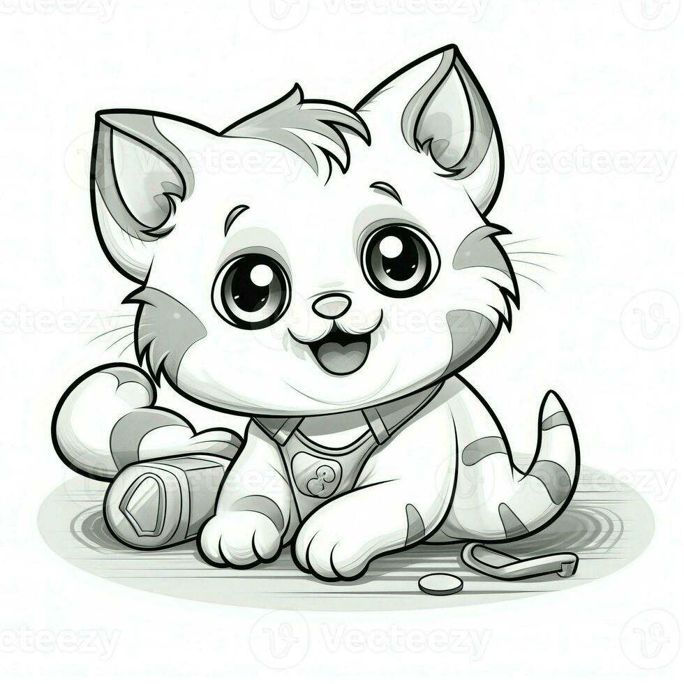 Cute Cats Coloring Pages For Kids photo