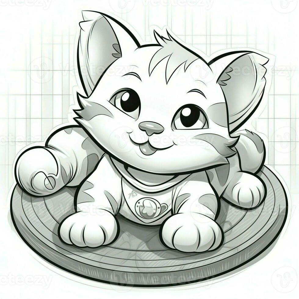 Cute Cats Coloring Pages For Kids photo