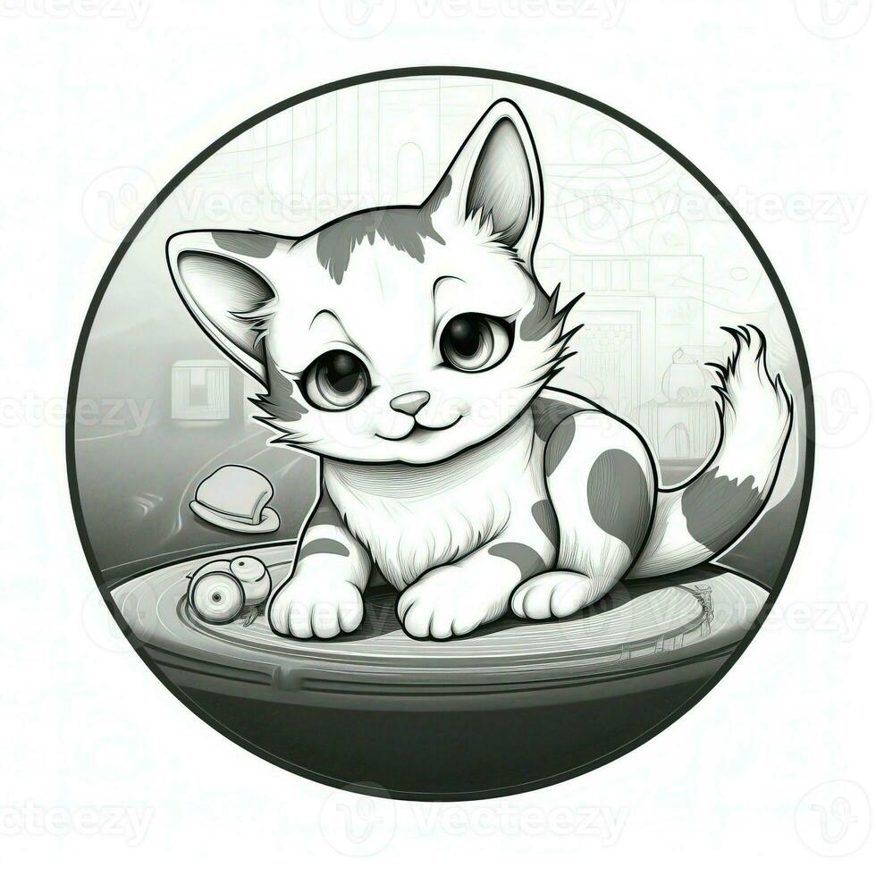 Cute Cats Coloring Pages For Kids photo