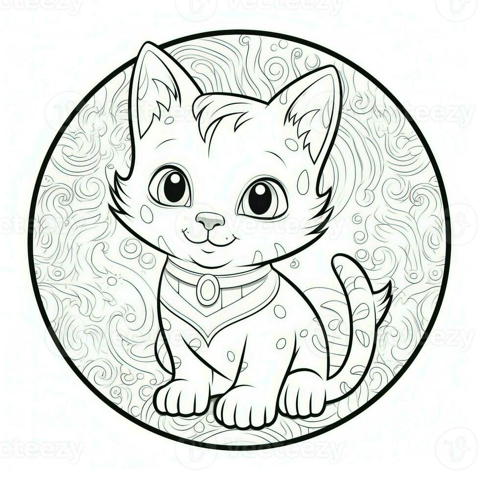 Cute Cats Coloring Pages For Kids photo