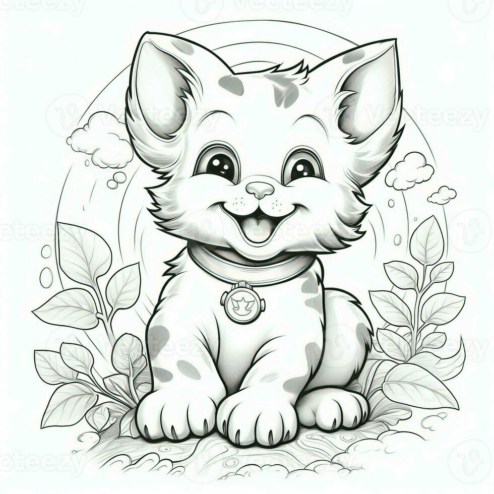 Cute Cats Coloring Pages For Kids photo