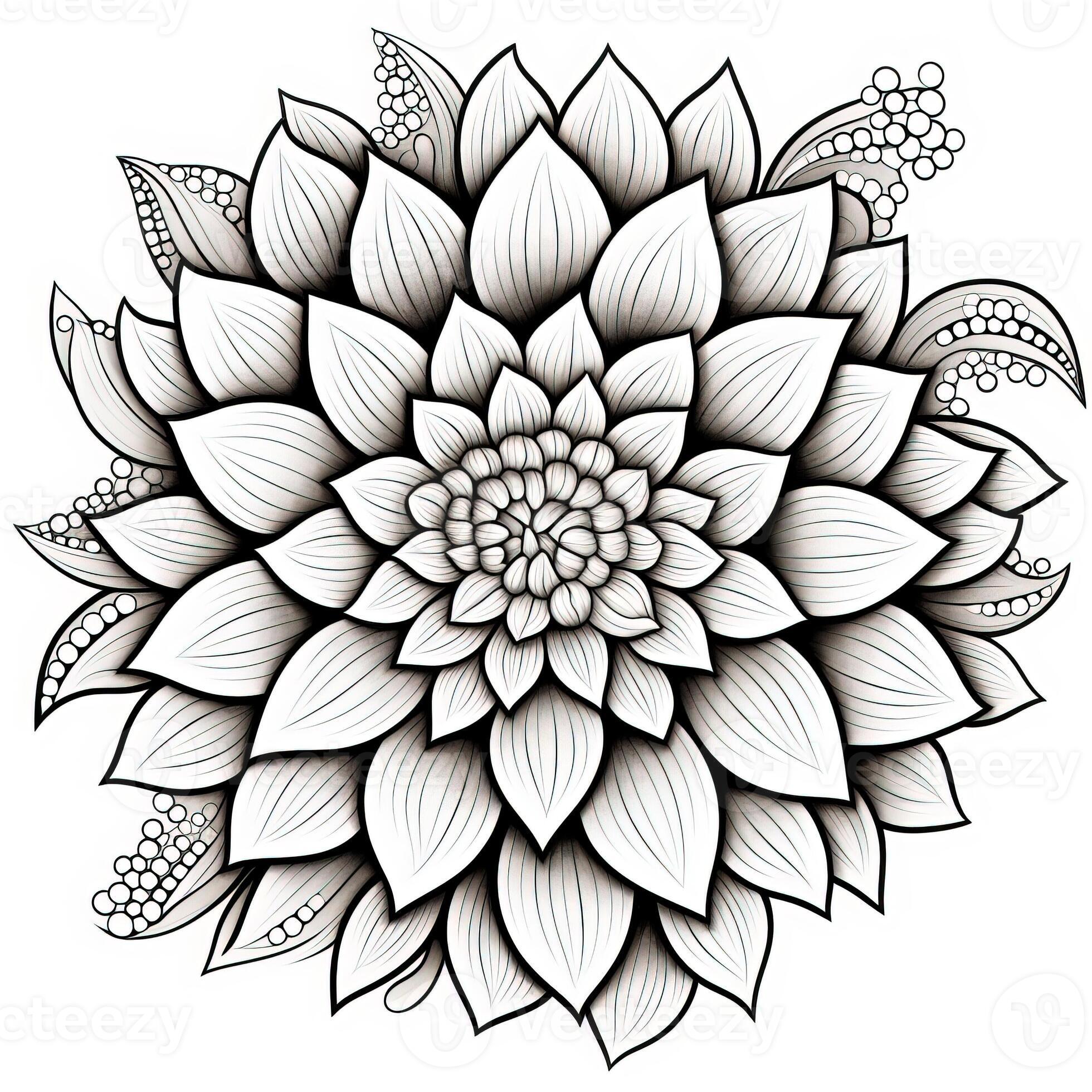 Cute Flowers Coloring Stock Photo