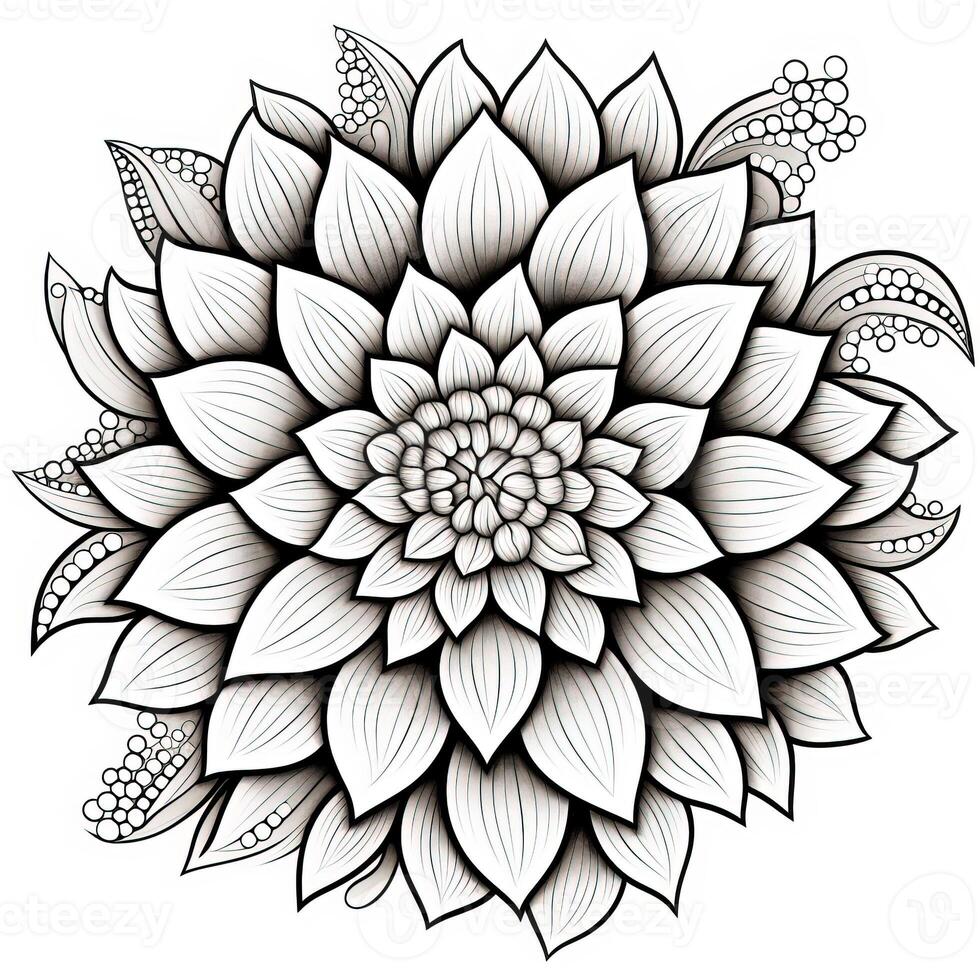 Cute Flowers Coloring Pages 26713350 Stock Photo at Vecteezy