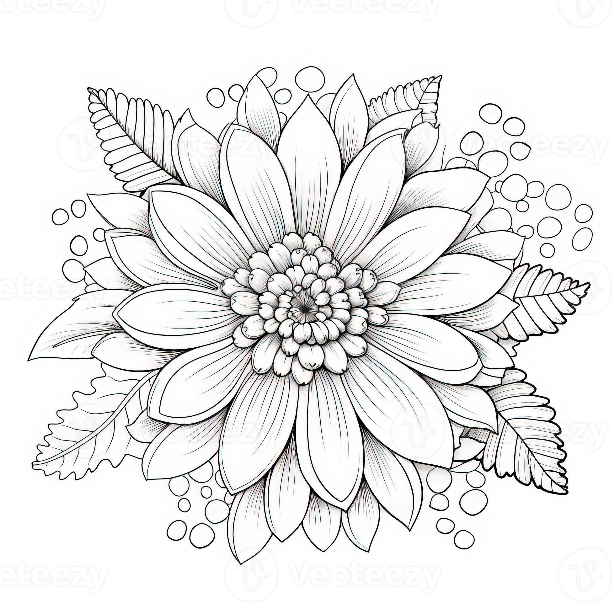 Cute Flowers Coloring Pages 26713352 Stock Photo at Vecteezy