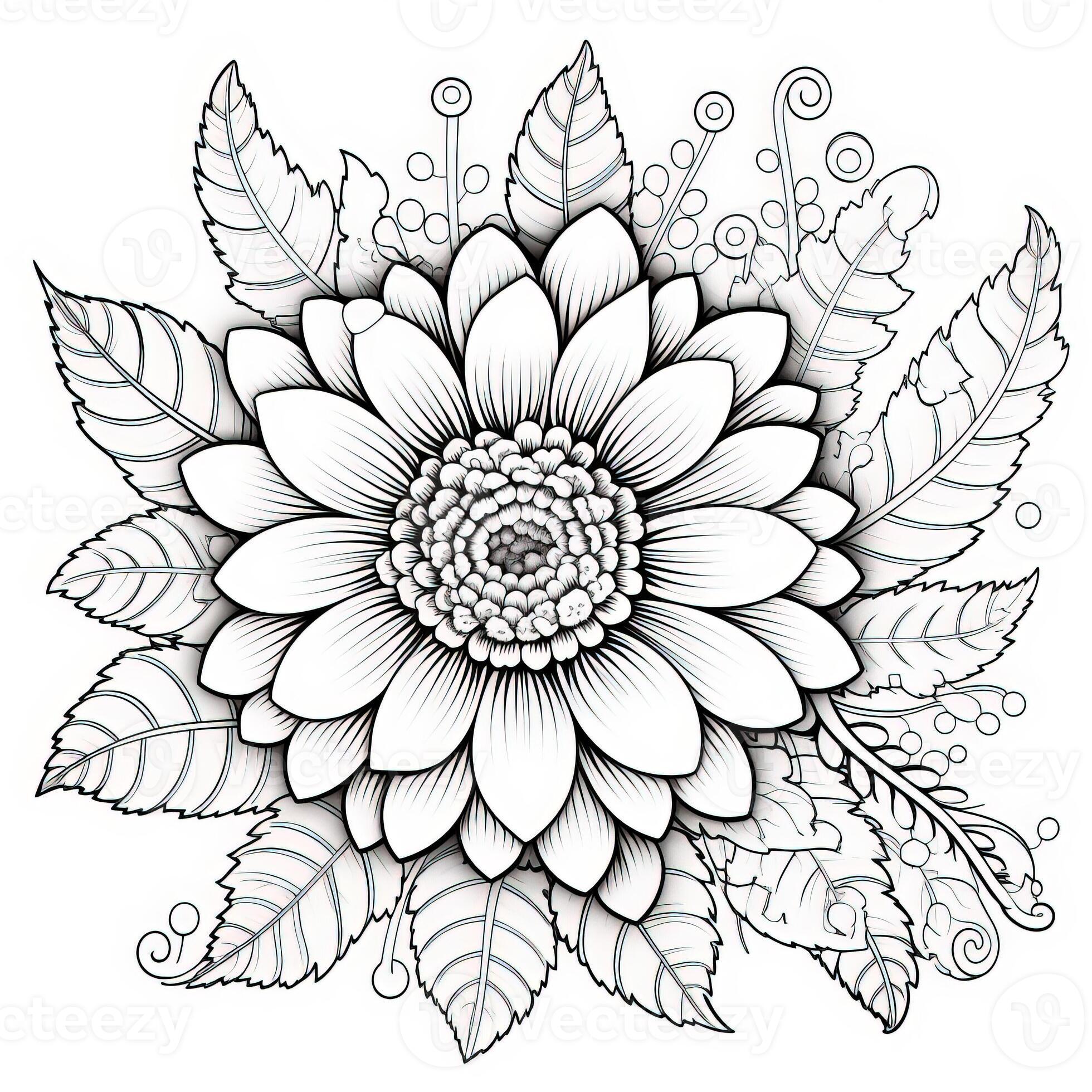 Cute Flowers Coloring Pages 26713358 Stock Photo at Vecteezy