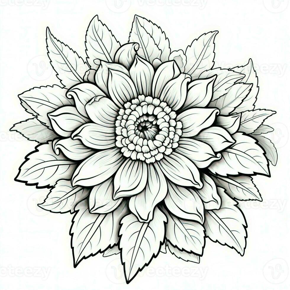 Cute Flowers Coloring Pages photo