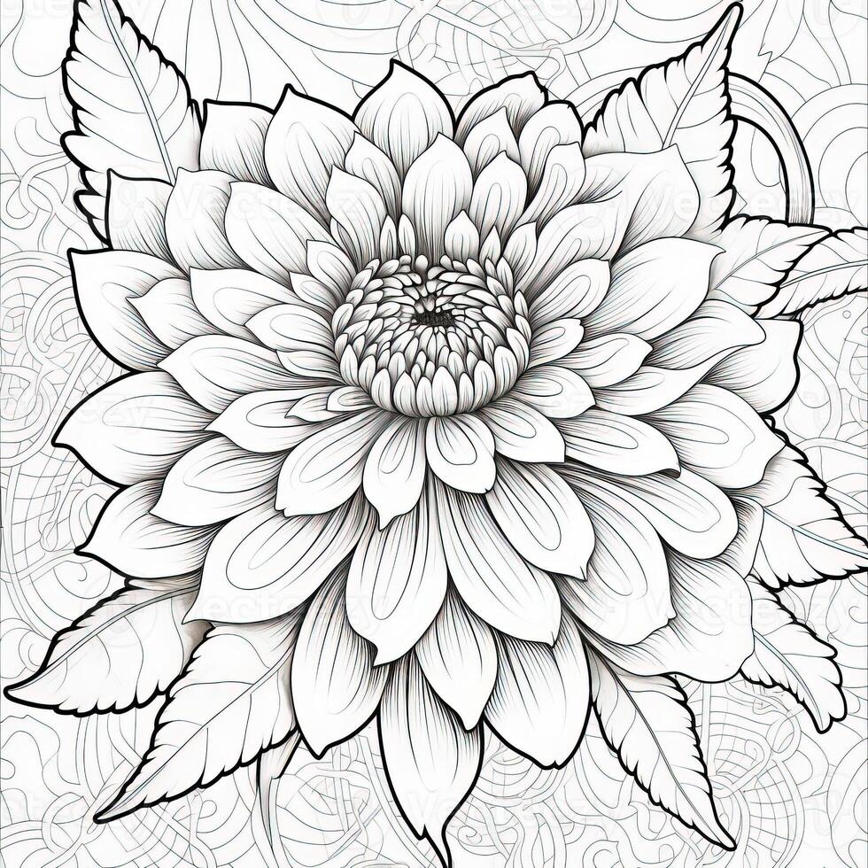 Cute Flowers Coloring Pages 26713418 Stock Photo at Vecteezy
