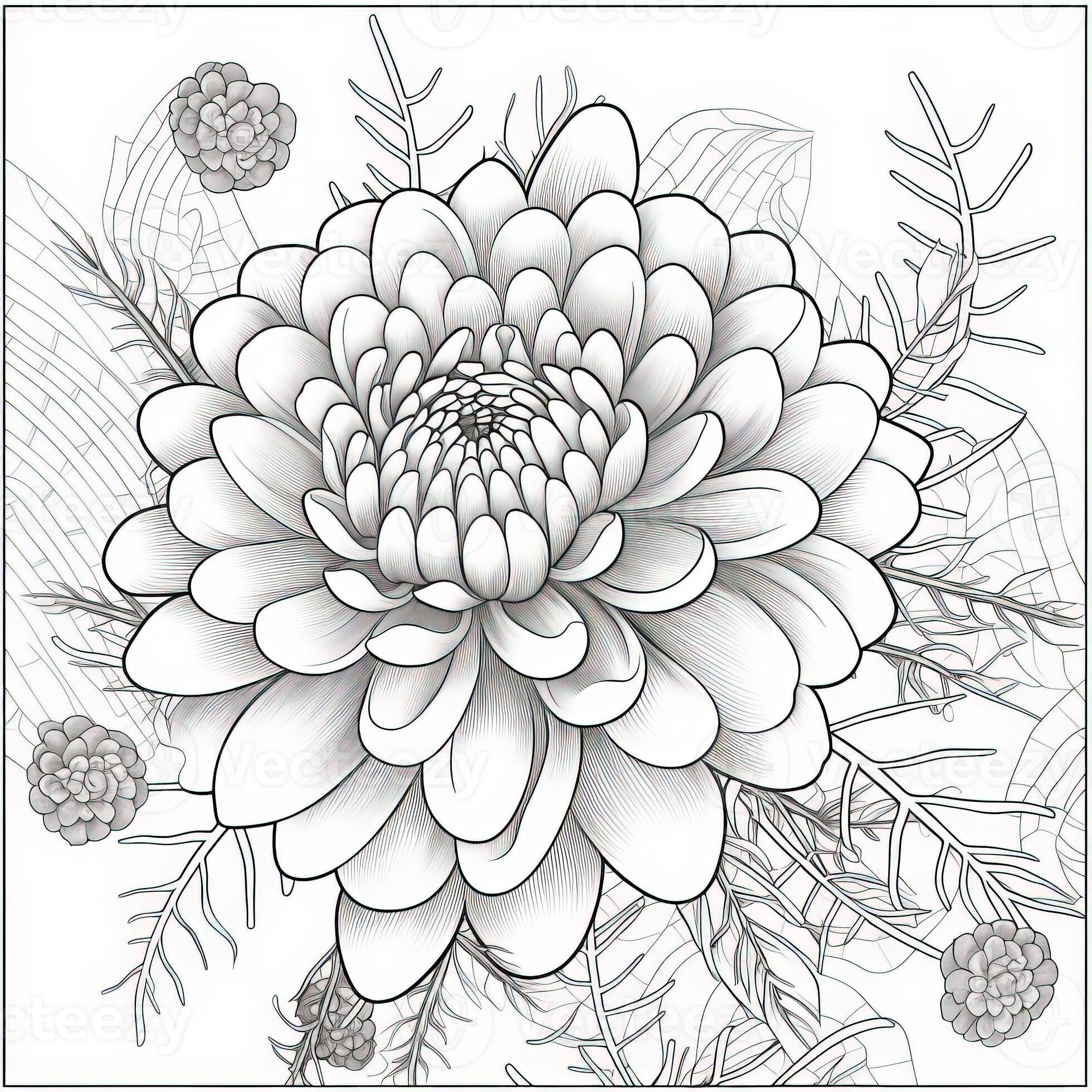 Cute Flowers Coloring Pages Stock Photo