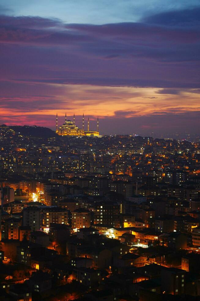 high angle view of Camlica Mosque in istanbul photo