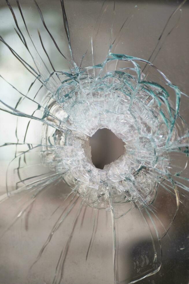 broken glass with sharp pieces outdoor . photo