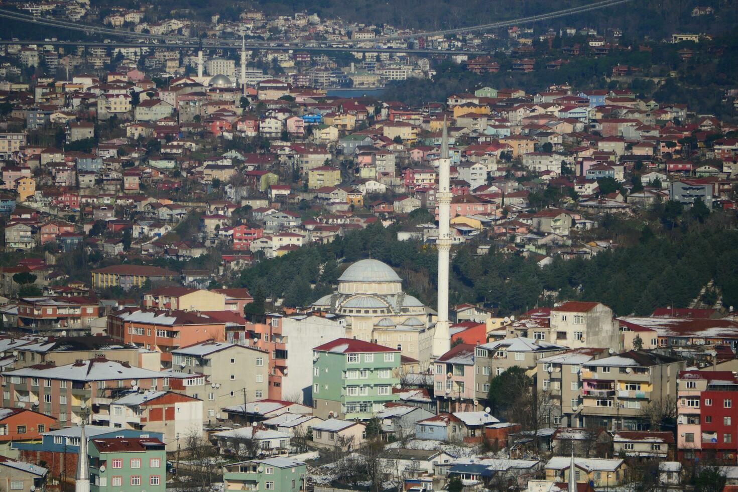 Arial View of Istanbul Asian Side Urban building blocks photo