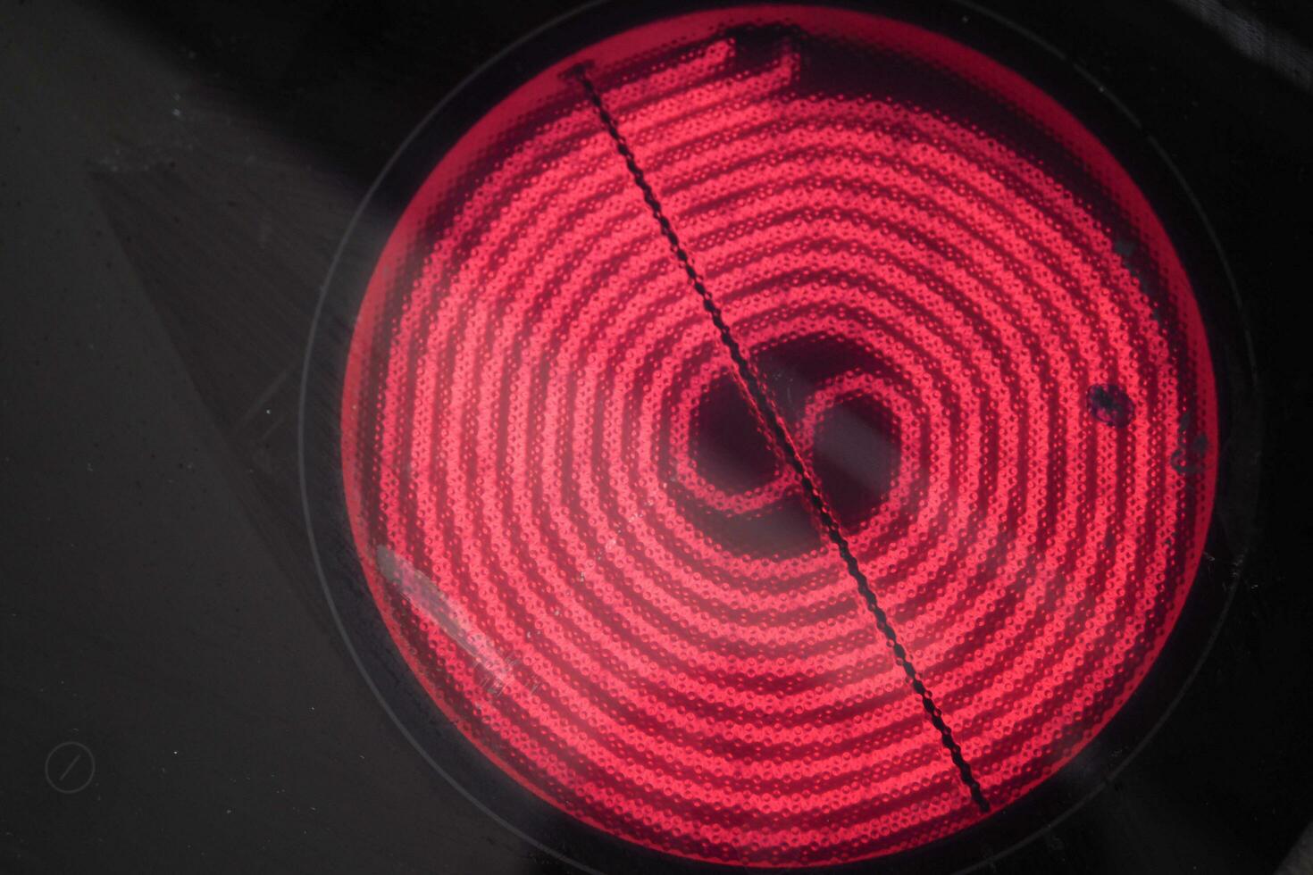 close up of ceramic black induction stove photo