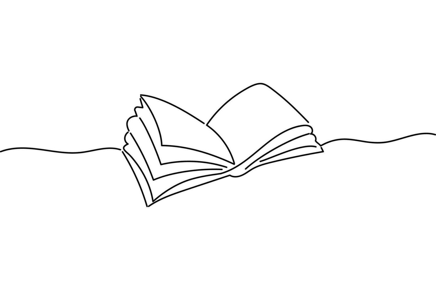 uno línea libro. contorno biblioteca libros, Arte bocetos enseñando suministros. dibujo aislado cuaderno para Universidad o escuela. vector antecedentes en blanco