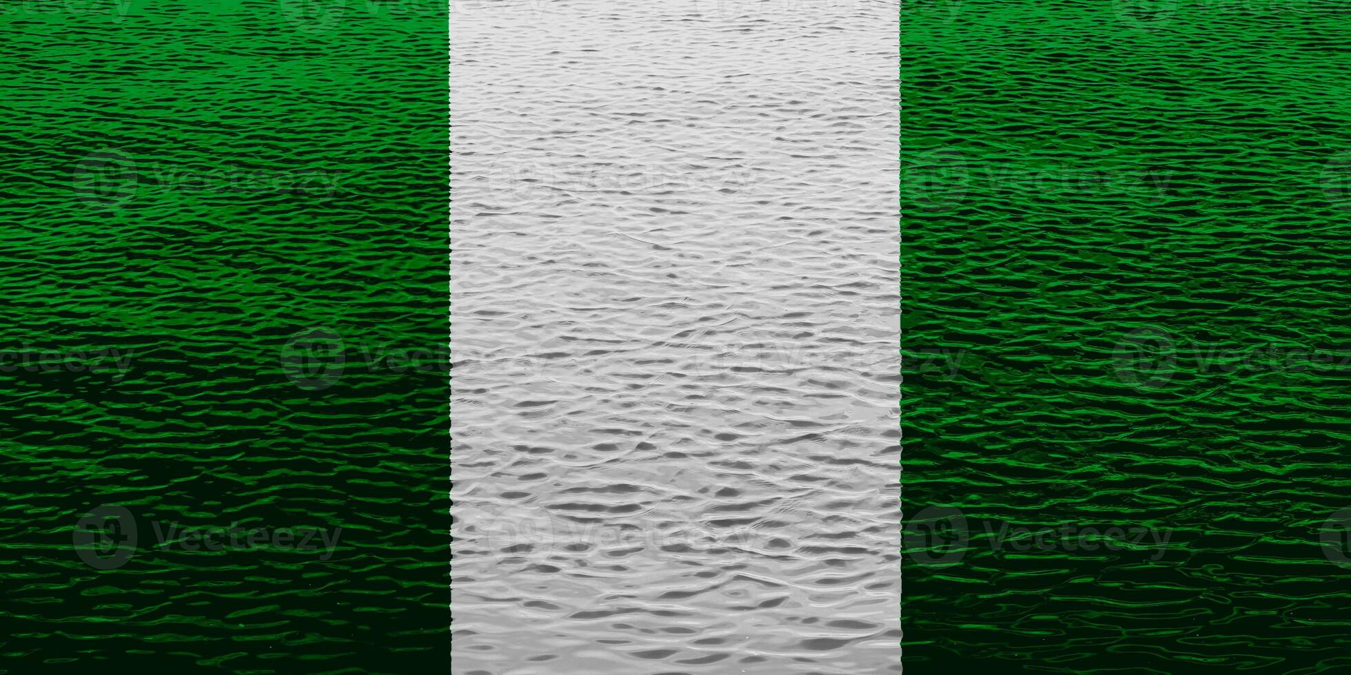 Flag of Federal Republic of Nigeria on a textured background. Concept collage. photo