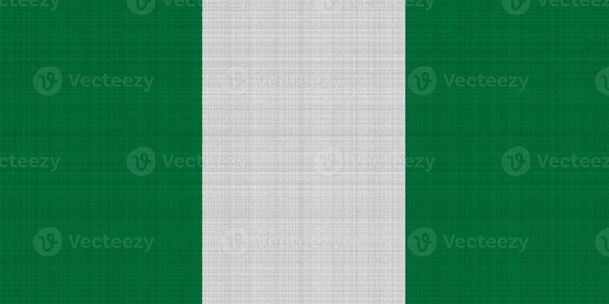 Flag of Federal Republic of Nigeria on a textured background. Concept collage. photo