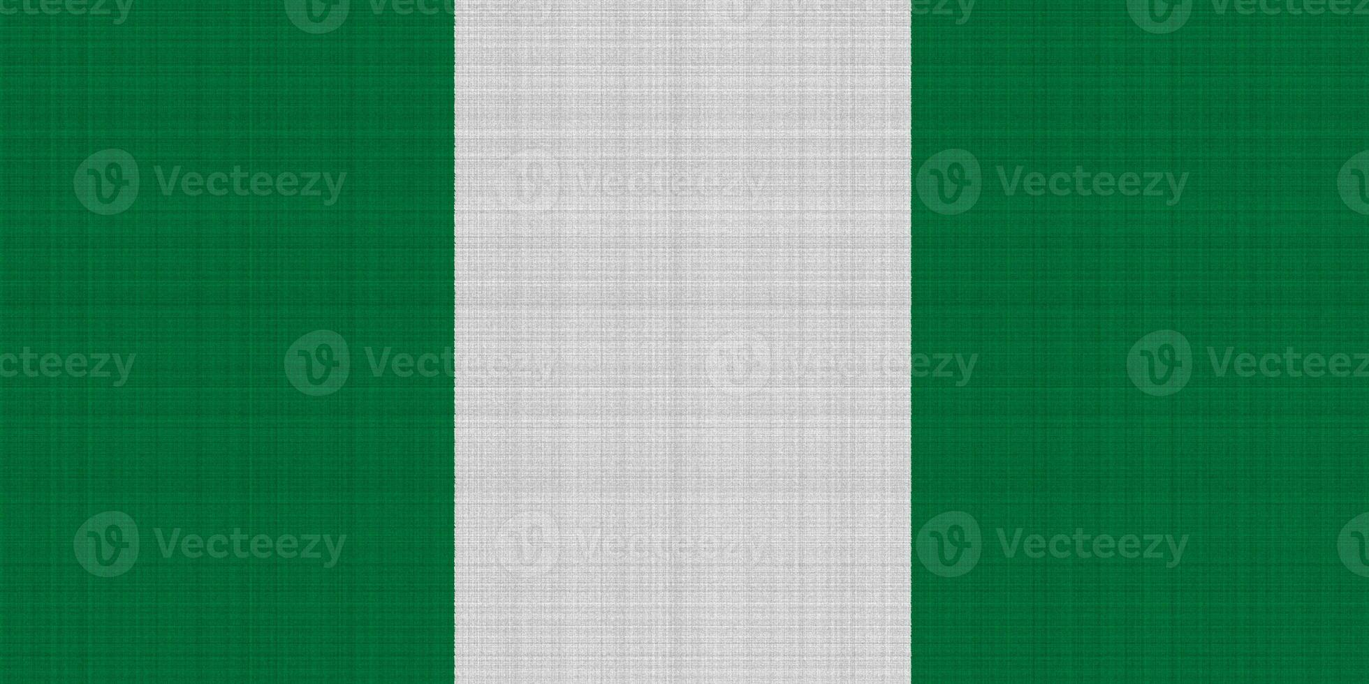 bandera de federal república de Nigeria en un texturizado antecedentes. concepto collage. foto