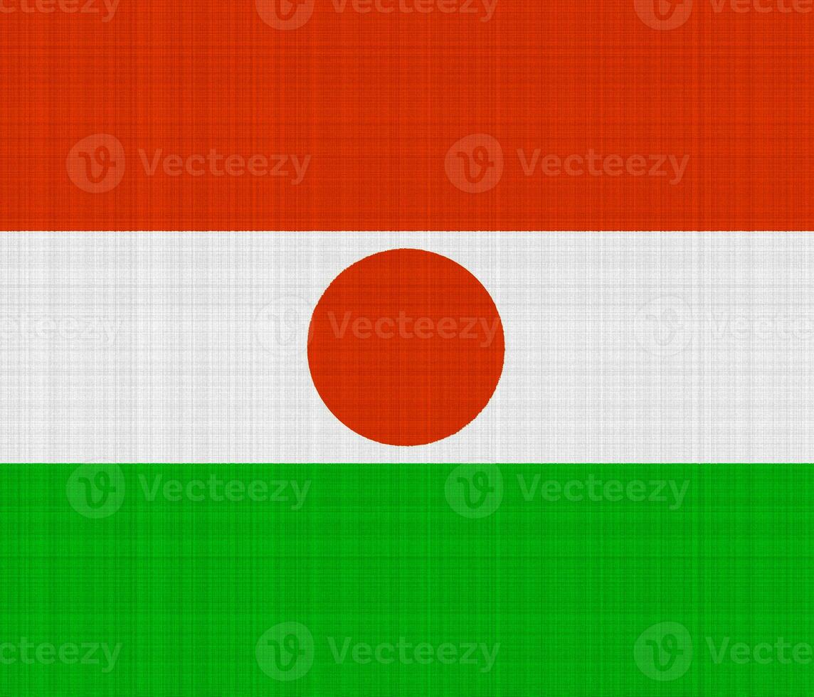Flag of Republic of Niger on a textured background. Concept collage. photo