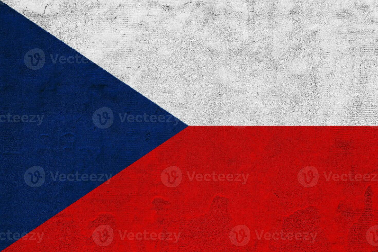 Flag of Czech Republic on a textured background. Concept collage. photo