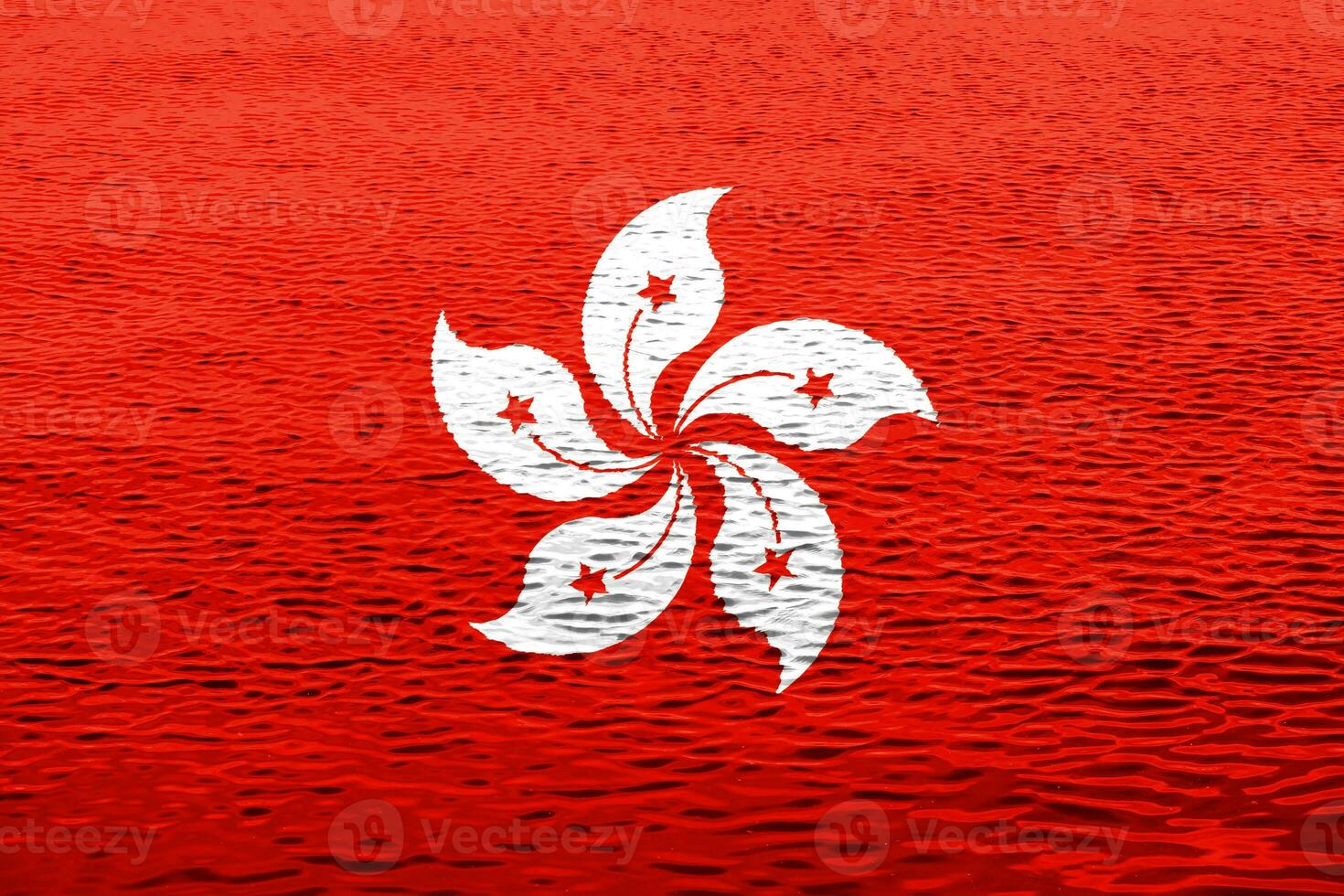 Flag of Hong Kong Special Administrative Region on a textured background. Concept collage. photo