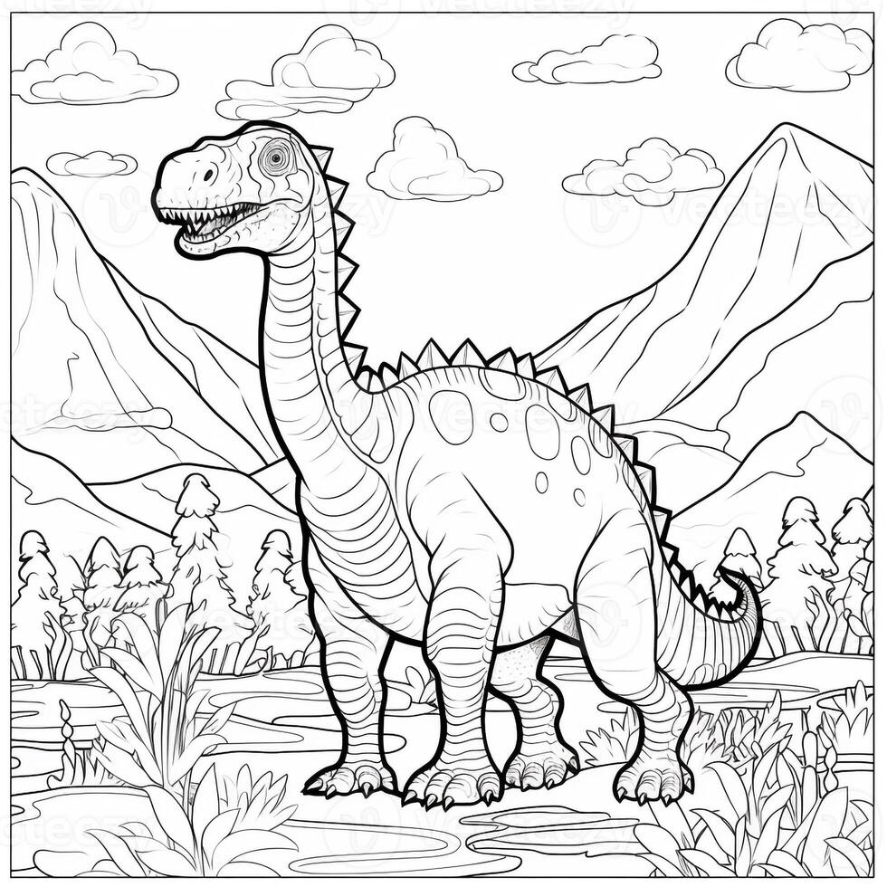 Dinosaur Coloring Pages 26714998 Stock Photo at Vecteezy