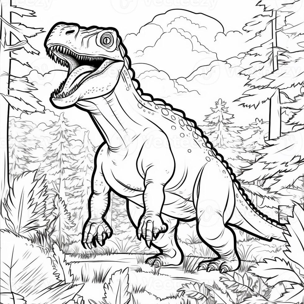 Dinosaur Coloring Pages 26715268 Stock Photo at Vecteezy