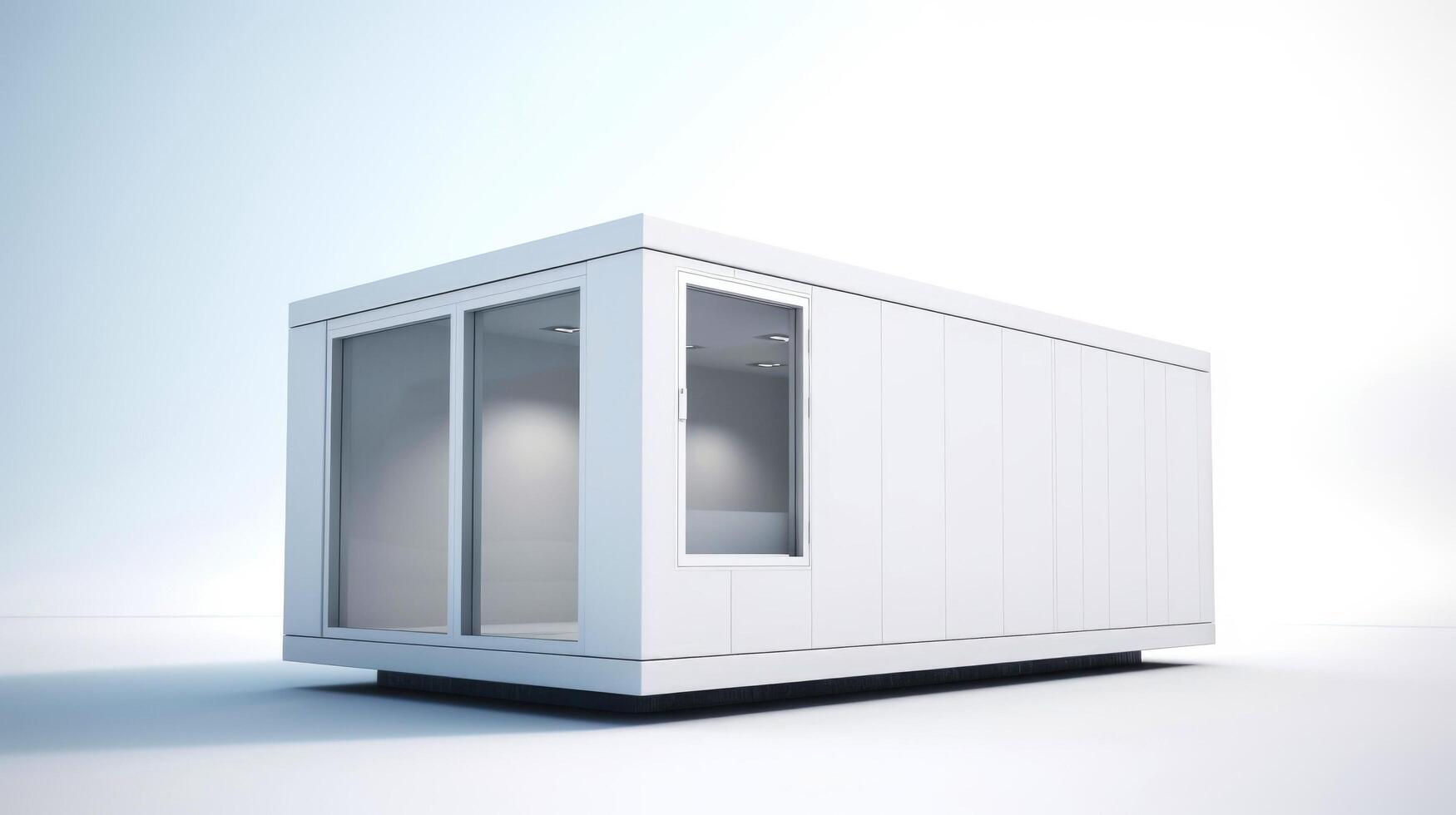 Mobile office buildings or container site office for construction site. Shipping container. Portable house and office cabins, illustration photo
