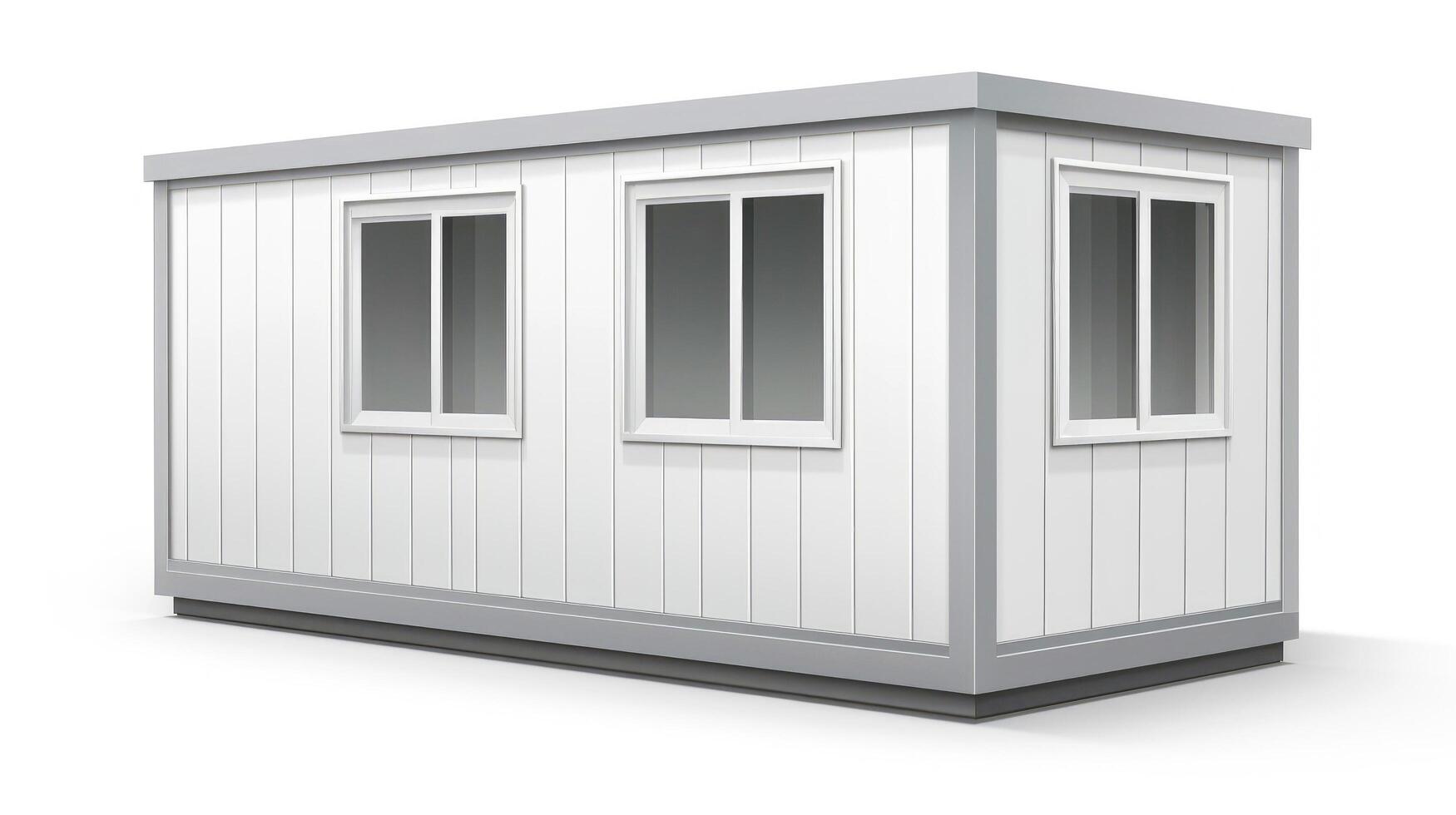Mobile office buildings or container site office for construction site. Shipping container. Portable house and office cabins, illustration photo