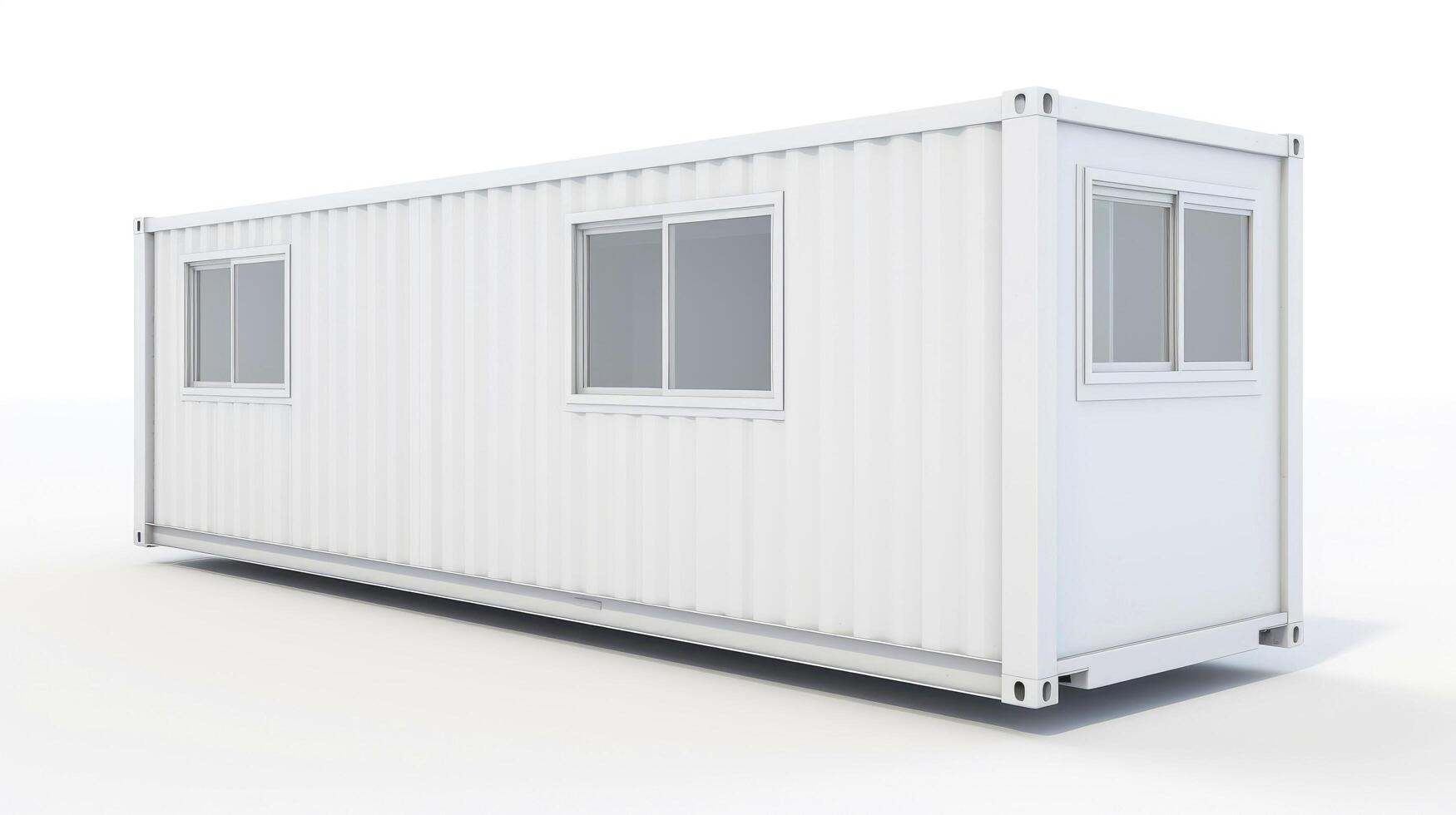 Mobile office buildings or container site office for construction site. Shipping container. Portable house and office cabins, illustration photo