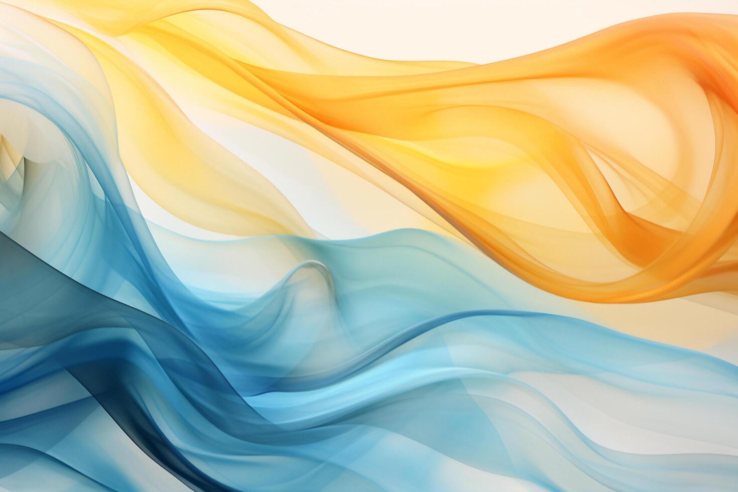 Marble abstract acrylic background. Blue, gold and white overflowing colors with . photo