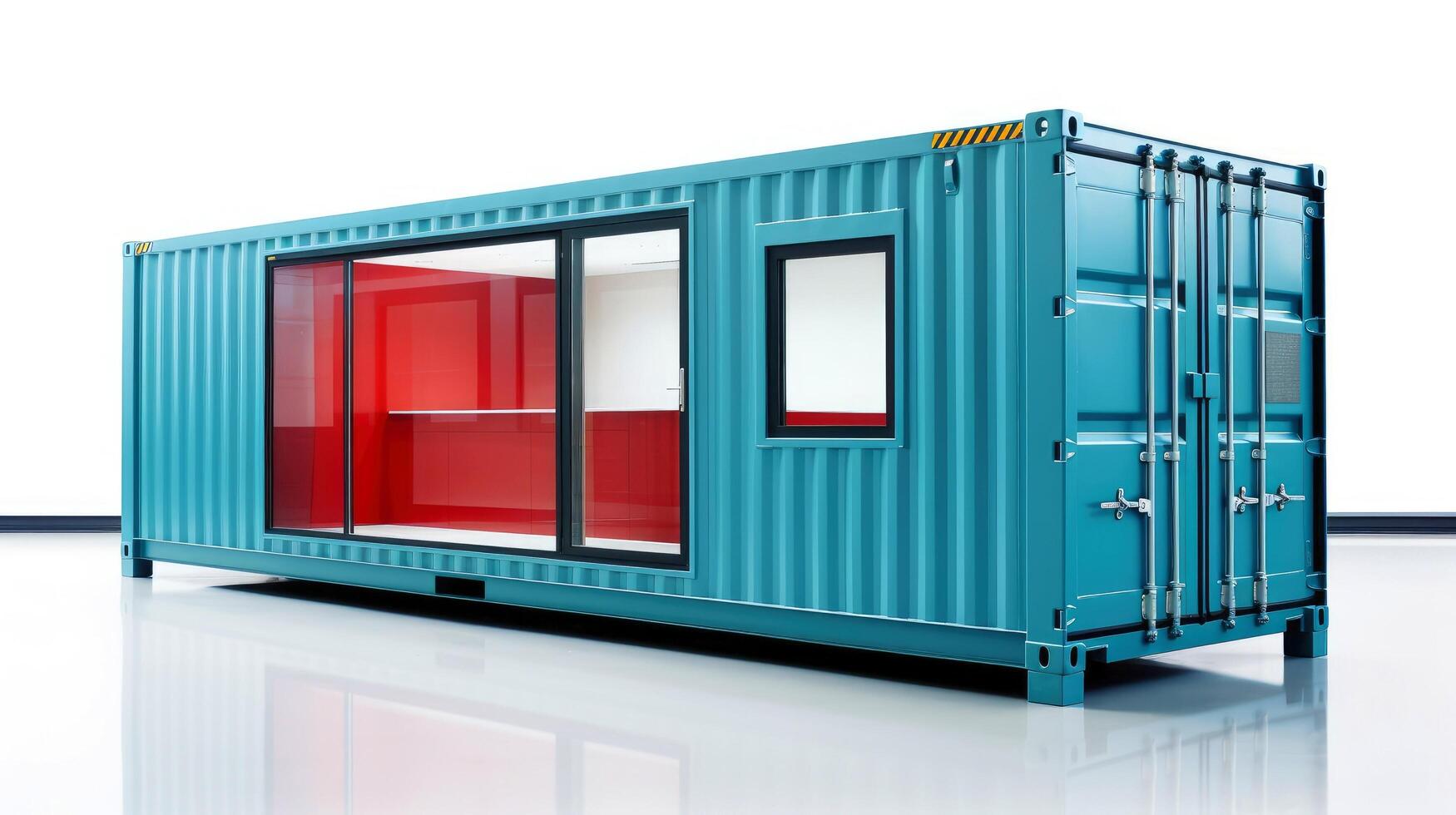 Mobile office buildings or container site office for construction site. Shipping container. Portable house and office cabins, illustration photo