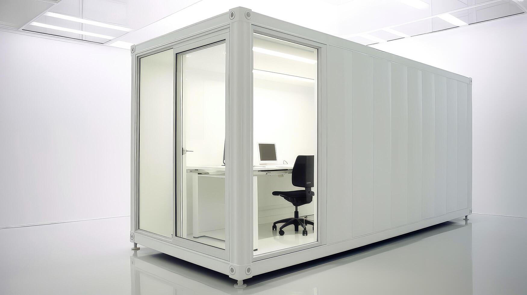 Mobile office buildings or container site office for construction site. Shipping container. Portable house and office cabins, illustration photo