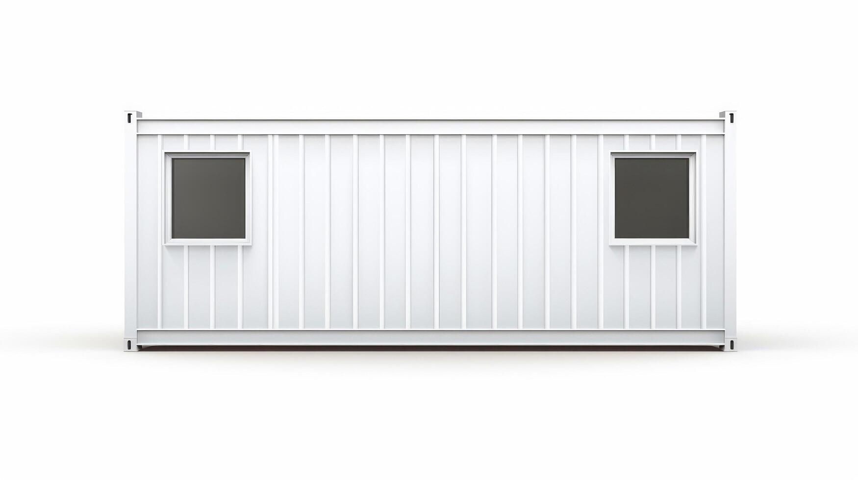 Mobile office buildings or container site office for construction site. Shipping container. Portable house and office cabins, illustration photo