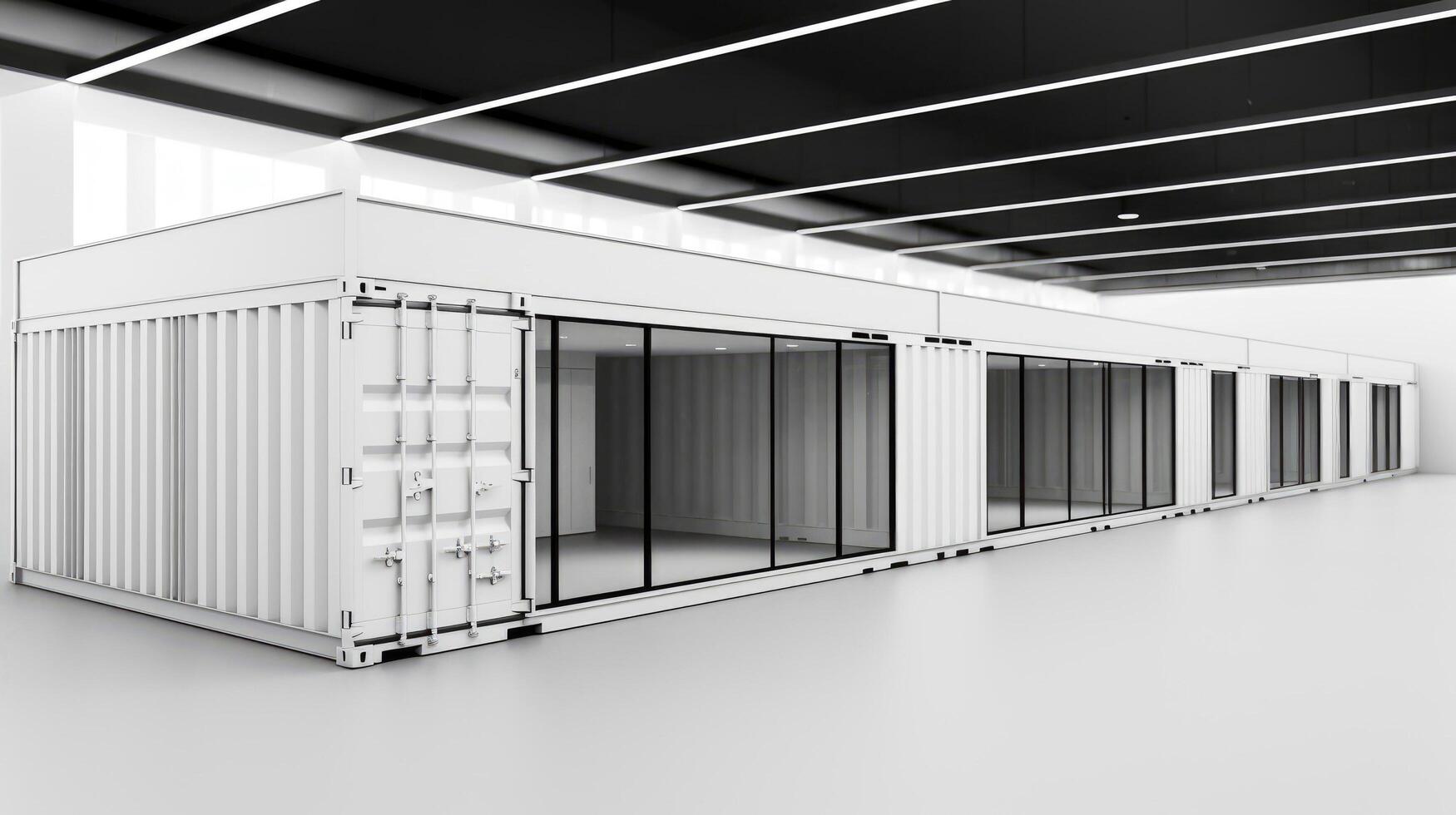 Mobile office buildings or container site office for construction site. Shipping container. Portable house and office cabins, illustration photo