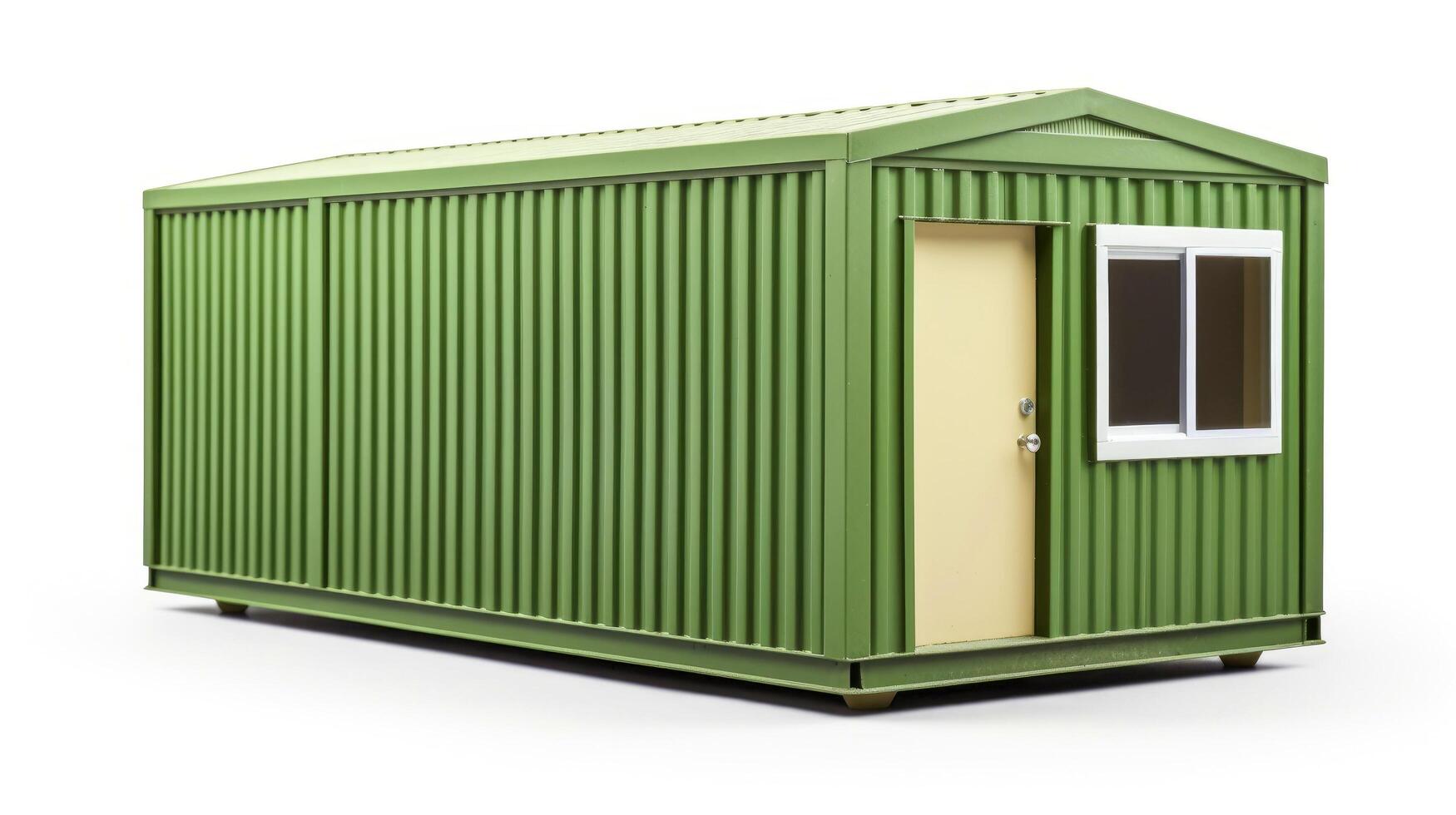 Mobile office buildings or container site office for construction site. Shipping container. Portable house and office cabins, illustration photo