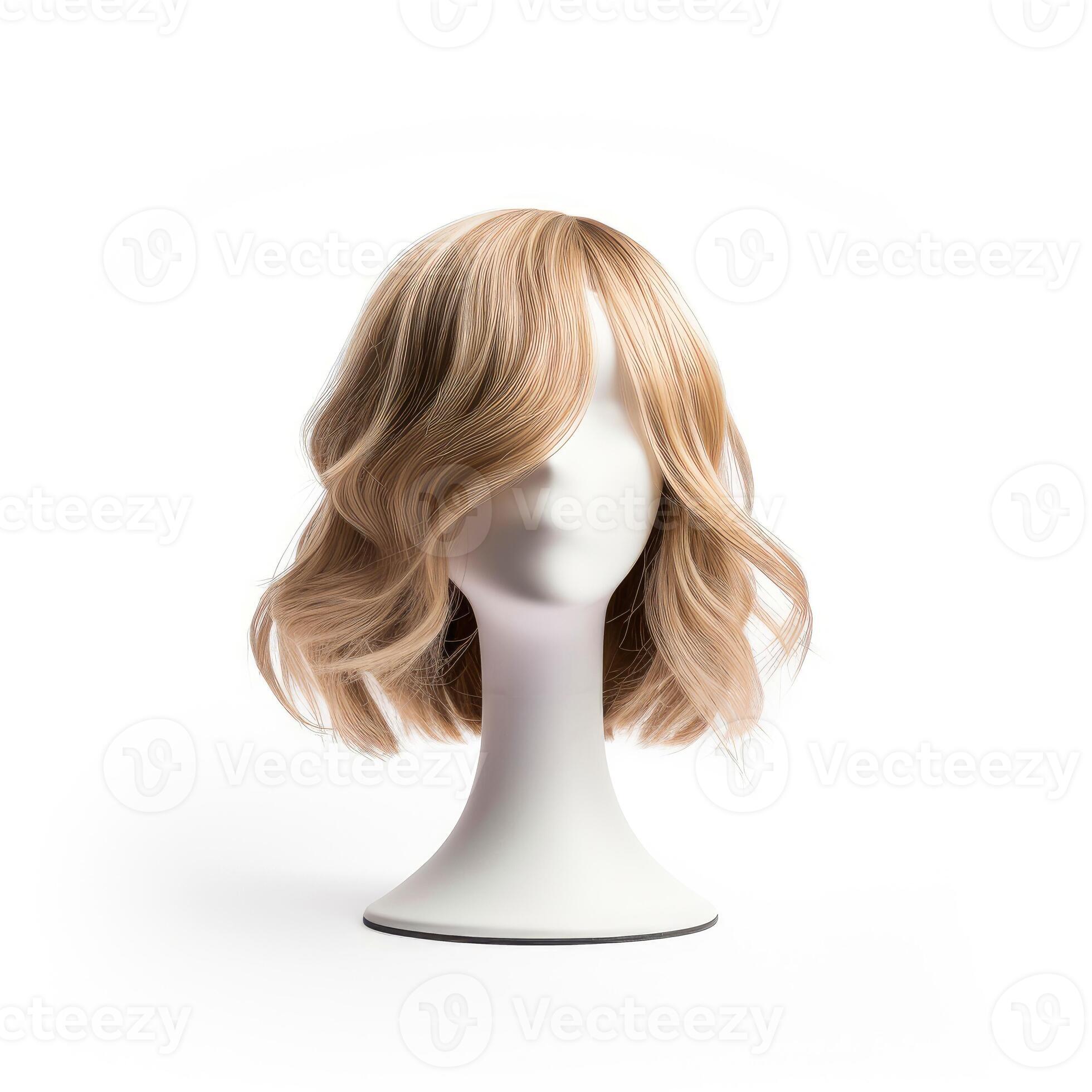 Curly Hair Wig Over The White Plastic Mannequin Head Isolated Over The  White Background Stock Photo, Picture and Royalty Free Image. Image  30098242.