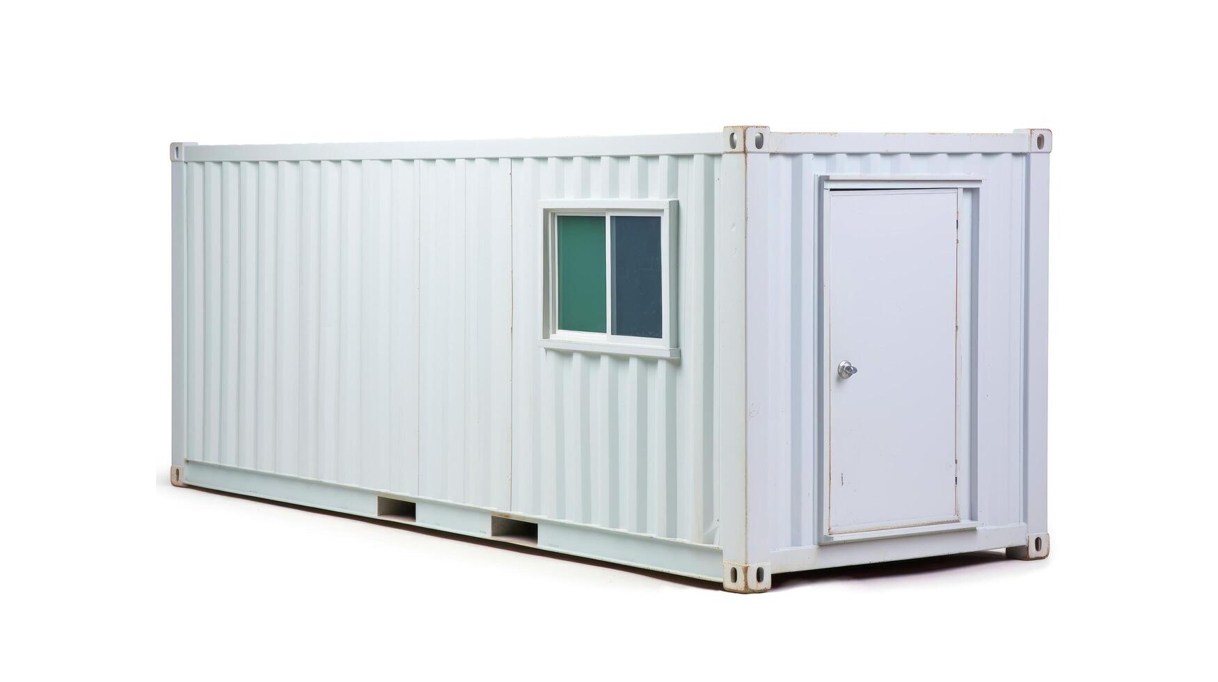 Mobile office buildings or container site office for construction site. Shipping container. Portable house and office cabins, illustration photo