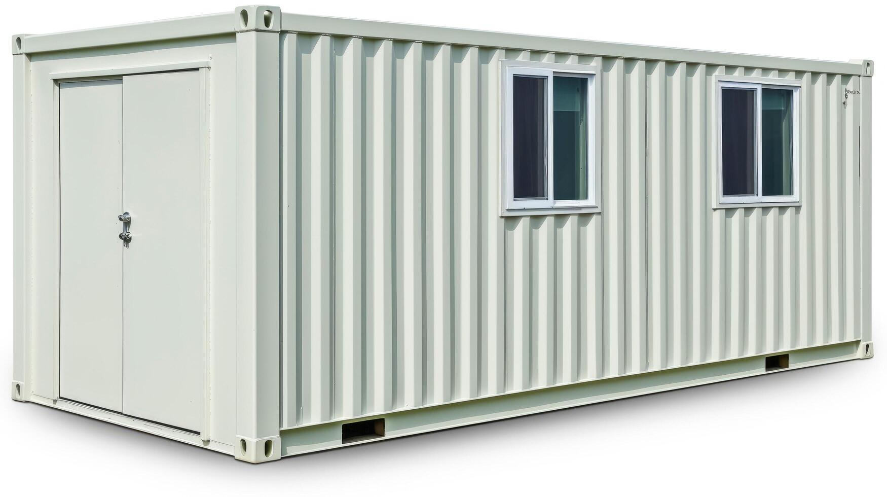 Mobile office buildings or container site office for construction site. Shipping container. Portable house and office cabins, illustration photo